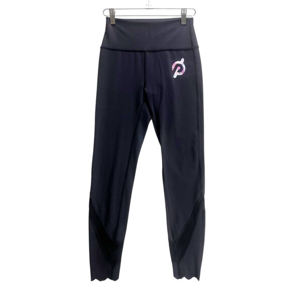 Peloton Black Scalloped Hems Leggings Size S - Picture 1 of 5